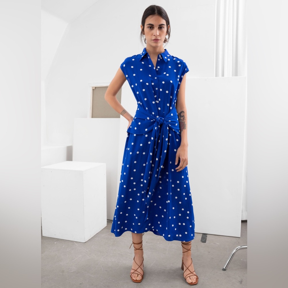 &other stories Blue Polka Dot Dress